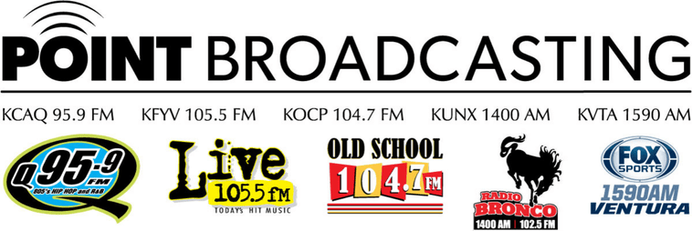 Banana Festival sponsors logo collage with radio station logos and event branding.