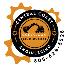 Central Coast Engineering logo with gear and construction equipment.
